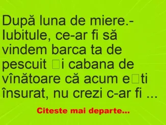 Banc: Ce propuneri aiurea are o femeie proaspăt căsătorită…