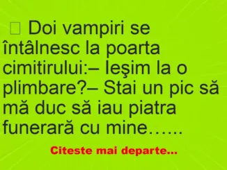 Banc: Doi vampiri se întâlnesc la poarta cimitirului – …