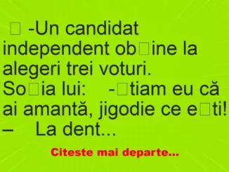 Banc: Un candidat independent obține la alegeri trei voturi – …