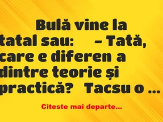 Banc: 
                    Bulă vine la tatal sau:





– Tată, ca…