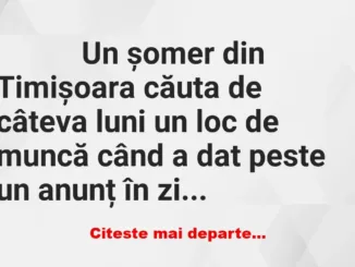 Banc: 
                    Un șomer din Timișoara căuta de câteva luni un…