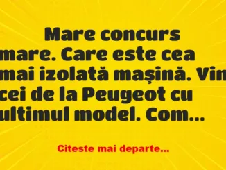 Banc: 
                    Mare concurs mare. Care este cea mai izolată…