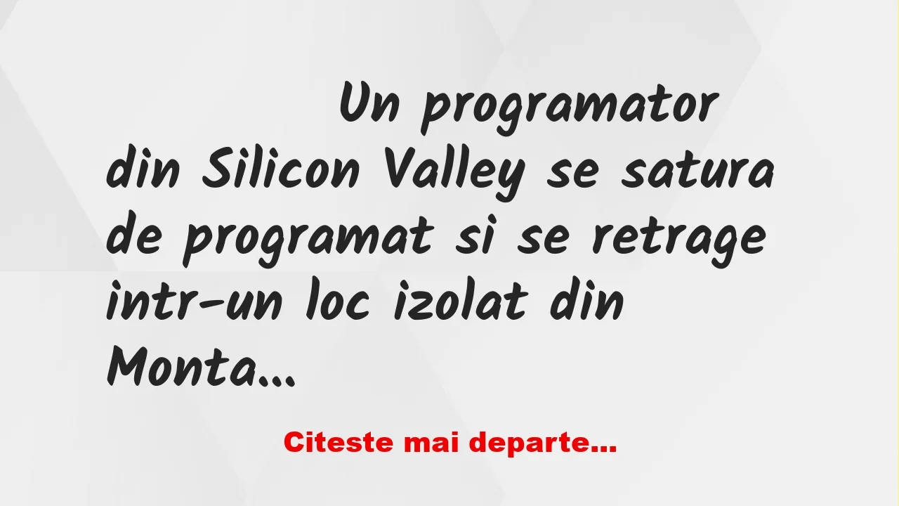 Banc: 
                    Un programator din Silicon Valley se satura de…