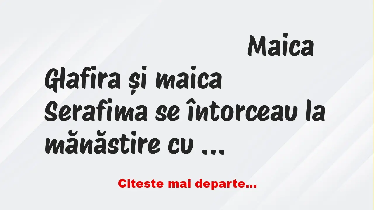 Banc: Maica Glafira și maica Serafima se întorceau la mănăstire cu mașină cu…