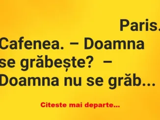 Banc: Paris. Cafenea. – Doamna se grăbește?