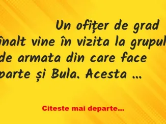 Banc: 
                    Un ofițer de grad înalt vine în vizita la grupul …