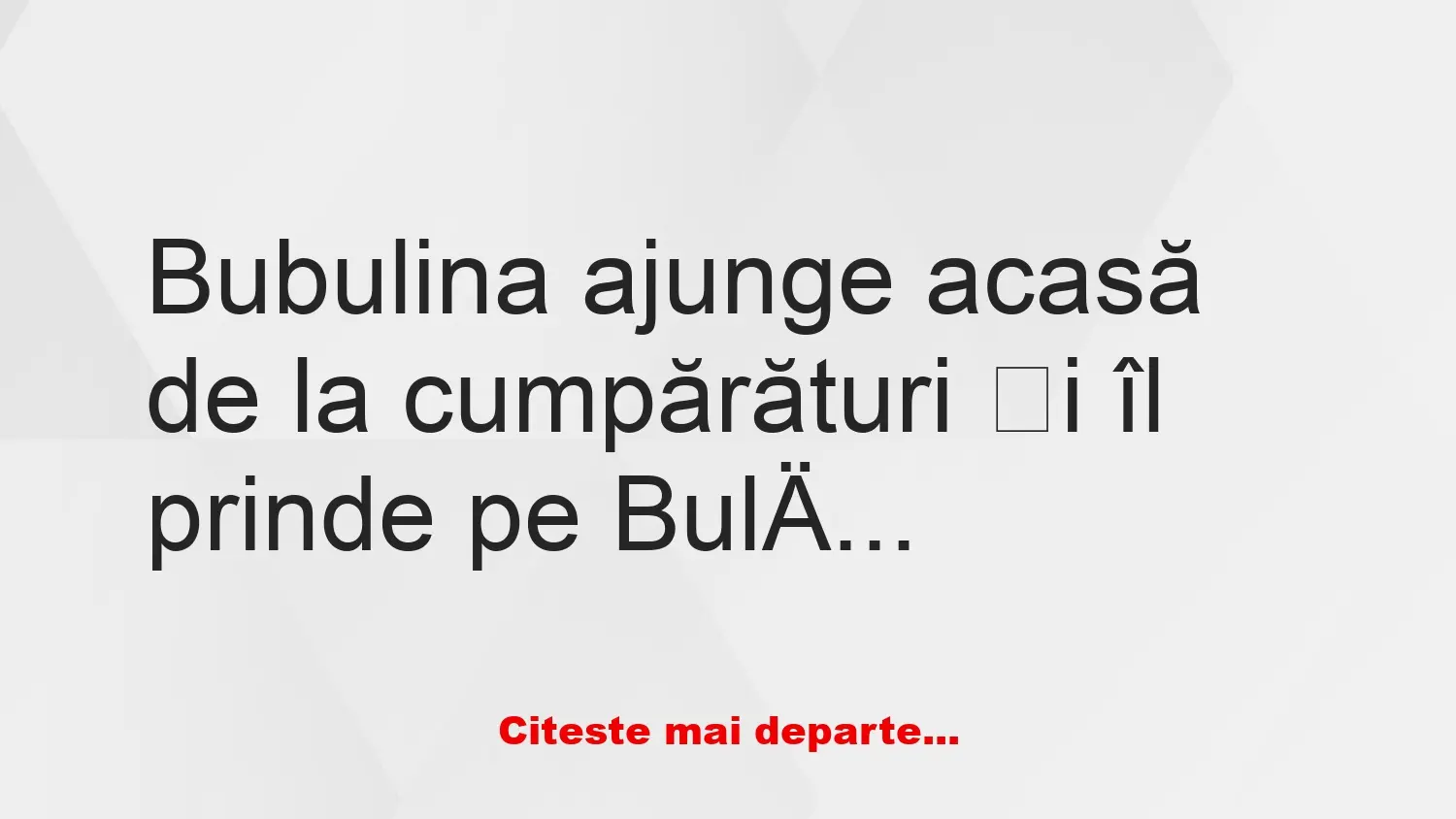 Banc: Bubulina ajunge acasă de la cumpărături și îl prinde pe Bulă cu o…