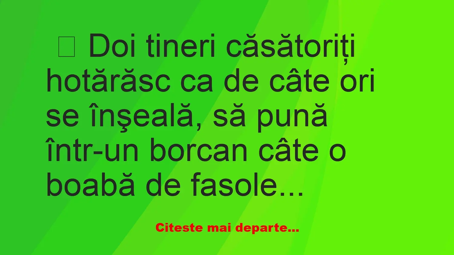 Banc: Doi tineri căsătoriţi hotărăsc… –