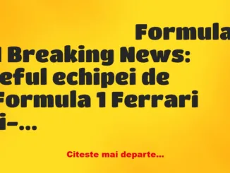 Banc: Formula 1 Breaking News: Șeful echipei de Formula 1 Ferrari și-a…