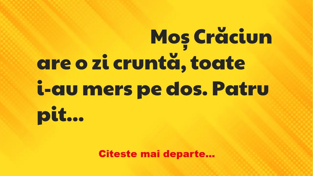 Banc: Moș Crăciun are o zi cruntă, toate i-au mers pe dos