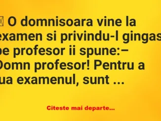 Banc: O domnisoara vine la examen –