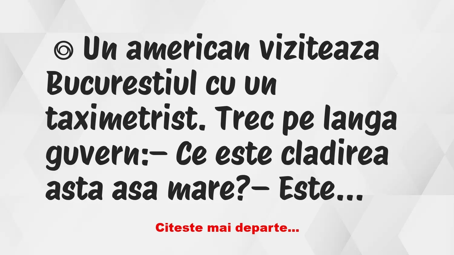 Banc: Un american viziteaza Bucurestiul –