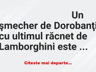 Banc: Un şmecher de Dorobanţi cu ultimul răcnet de Lamborghini este oprit de…