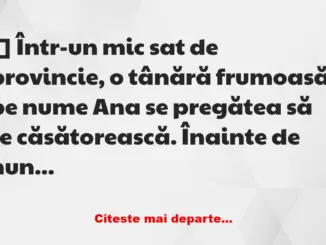 Banc: Într-un mic sat de provincie, o tânără frumoasă… –