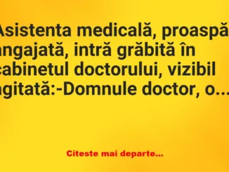 Banc: Asistenta medicală, proaspăt angajată –