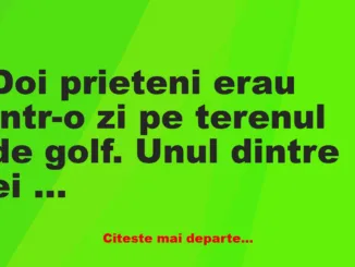 Banc: Doi prieteni merg la golf și zăresc o procesiune funerară