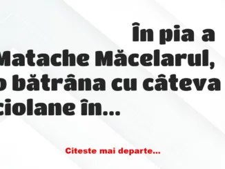 Banc: – Mulțumesc, Doamne, că am reușit să cumpăr ciolanele astea!