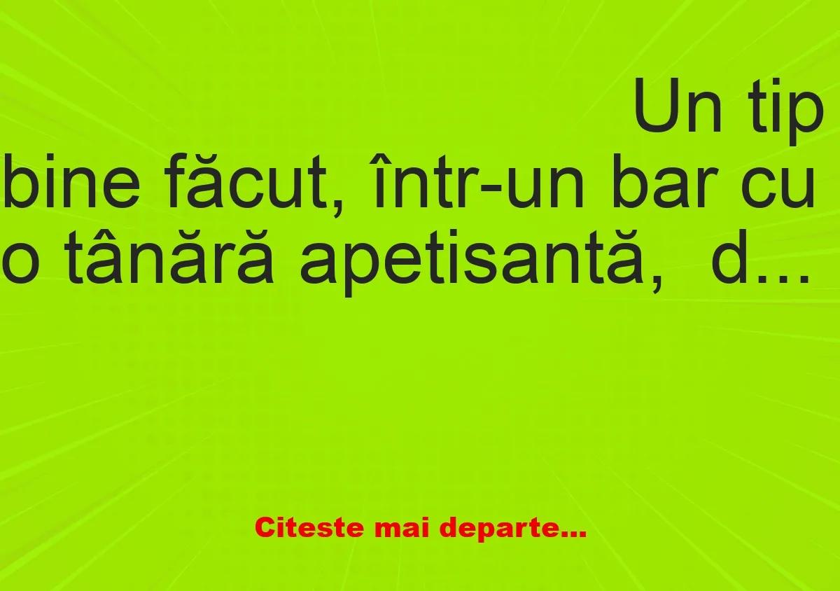 Banc: Un tip arătos agață o asistentă într-un bar