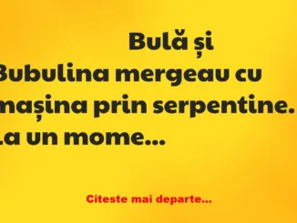 Banc: Bubulina îi spune soțului ei: – Bulă, vreau să divorțez și motivul…