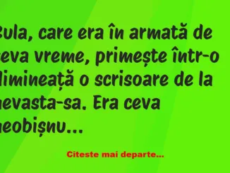 Banc: Bula, care era în armată de ceva vreme –