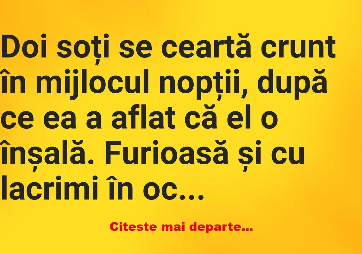 Banc: Doi soți se ceartă crunt în mijlocul nopții –