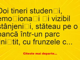 Banc: Doi tineri studenți, emoționați și vizibil stânjeniți – Dracusorul…