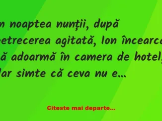 Banc: În noaptea nunții, după petrecerea agitată –