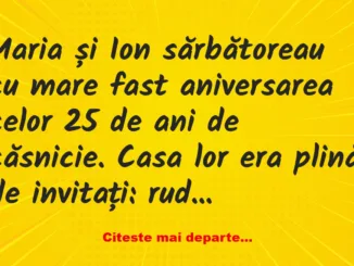 Banc: Maria și Ion sărbătoreau cu mare fast aniversarea –