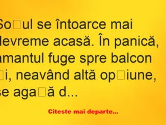 Banc: Soțul se întoarce mai devreme acasă –