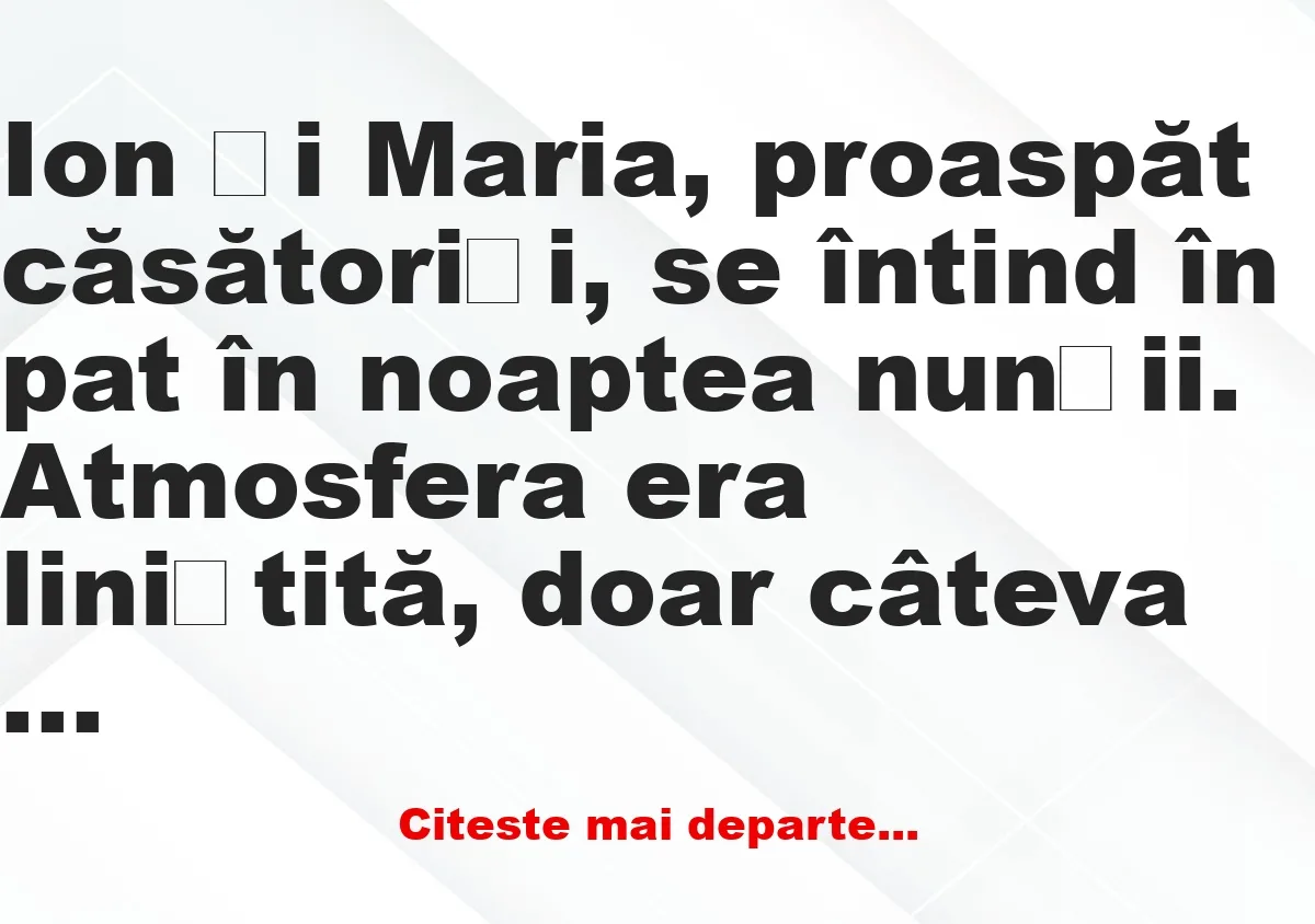 Banc: Ion și Maria, proaspăt căsătoriți –