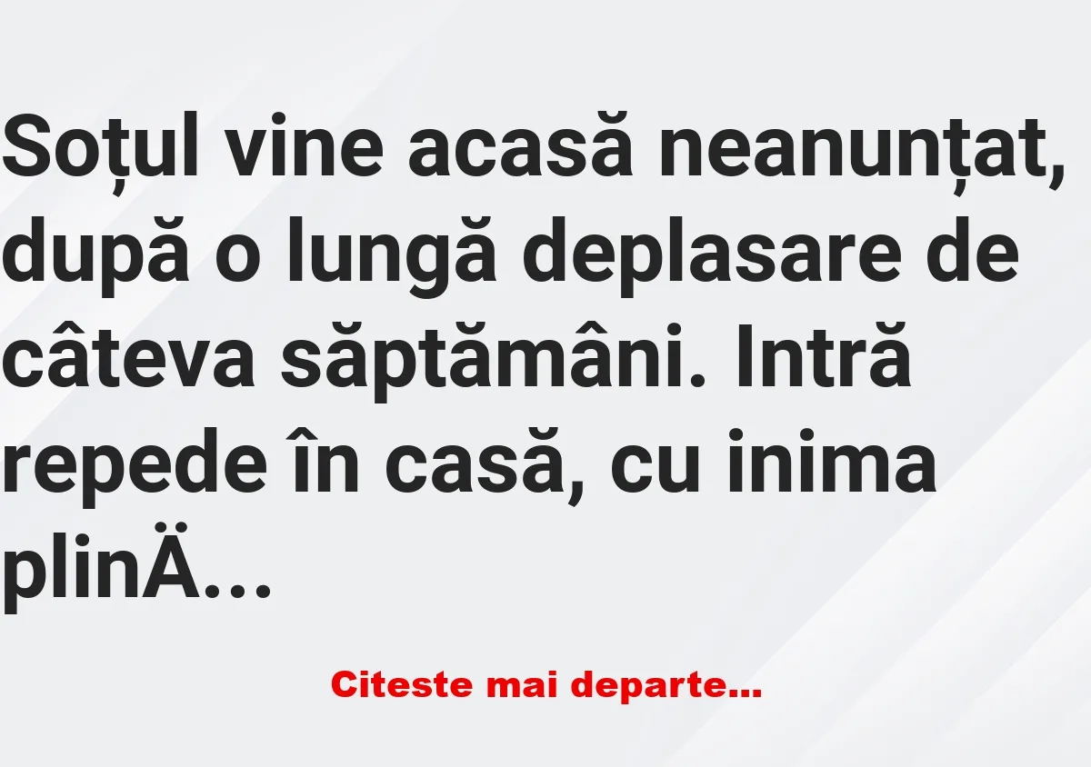 Banc: Soțul vine acasă neanunțat –