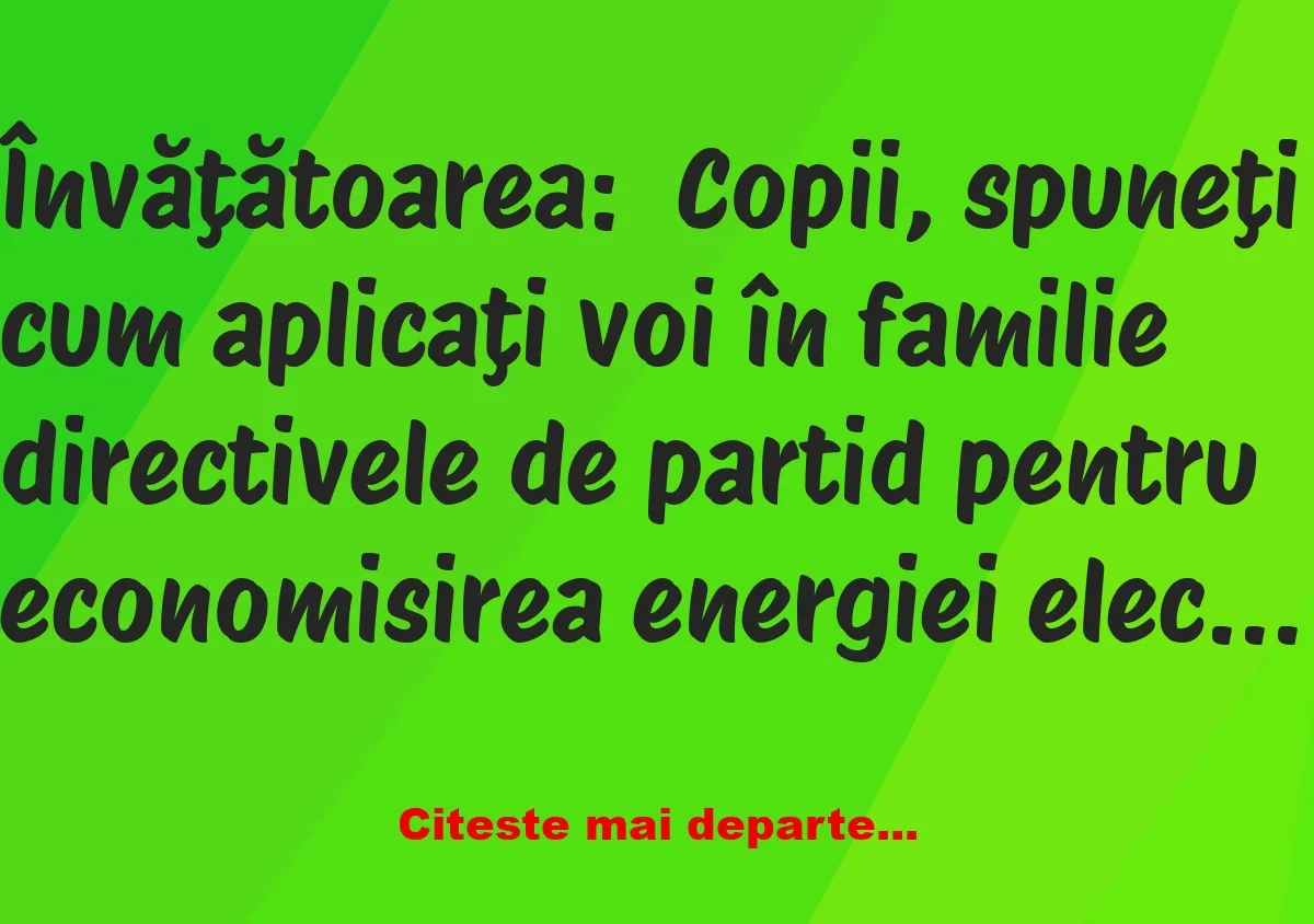 Banc: – Bulă, cum economisești curentul?