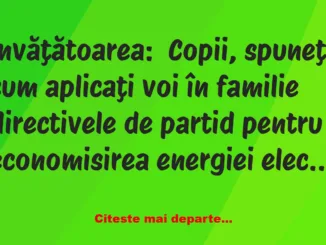 Banc: – Bulă, cum economisești curentul?