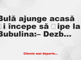 Banc: Bulă țipă la Bubulina: – Dezbracă-te!