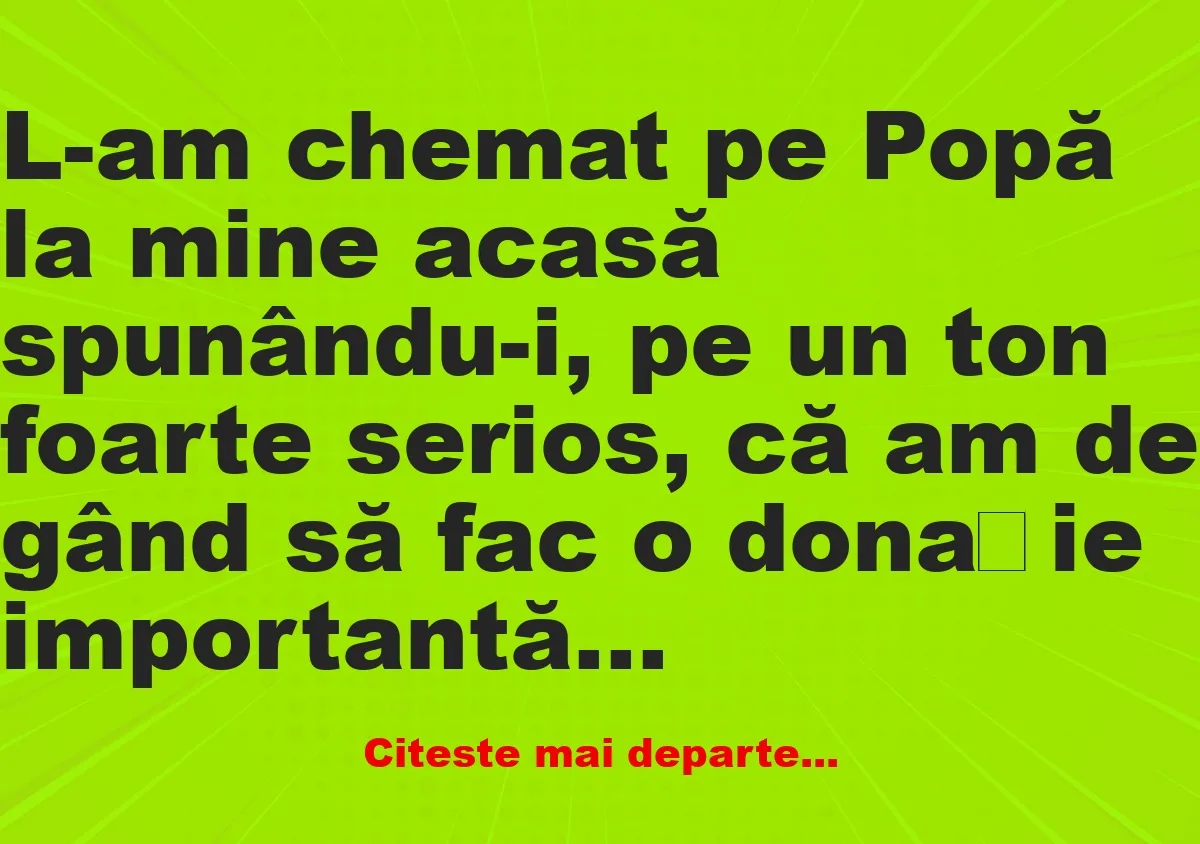 Banc: L-am chemat pe Popă la mine acasă –