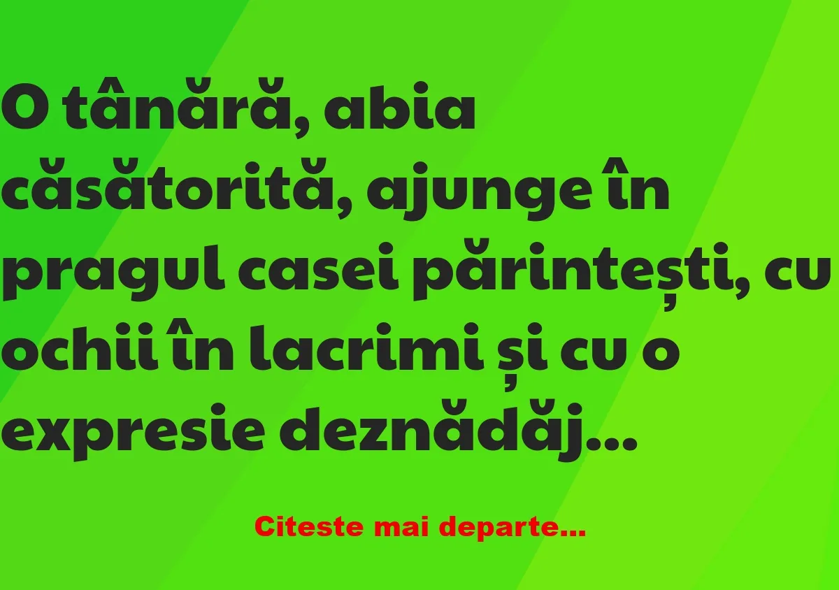 Banc: Mamă, m-a bătut soțul! –