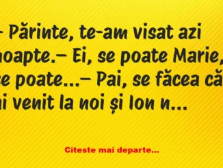 Banc: Părinte, te-am visat azi noapte –