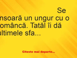 Banc: Se însoară un ungur cu o româncă. Tatăl îi dă ultimele sfaturi pentru…