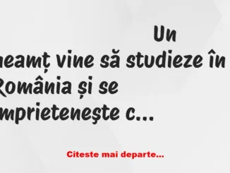 Banc: Un neamț vine să studieze în România și se împrieteneşte cu Bulă