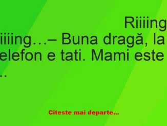 Banc: Bărbatul care își caută soția la telefon: – Bună dragă