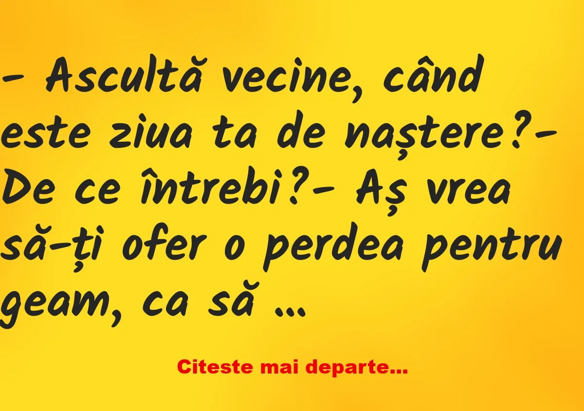 Banc: Ce cadouri își fac doi vecini