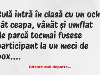 Banc: Cine ți-a învinețit ochiul? –