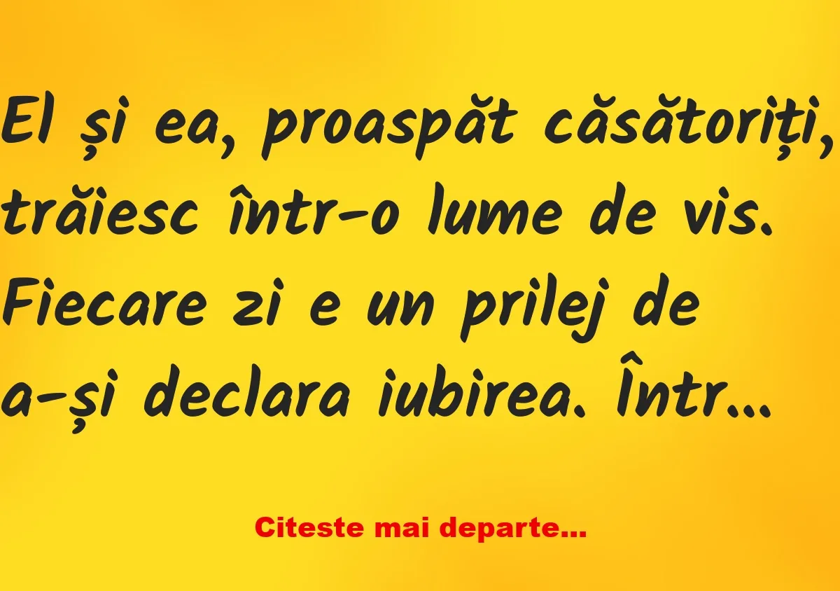 Banc: El și ea, proaspăt căsătoriți –