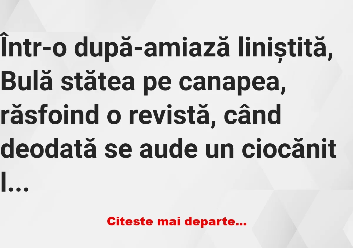 Banc: Ești ocupat? –