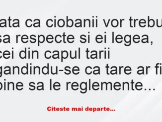 Banc: Noua legislatie de care trebuie sa tina cont ciobanii