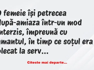 Banc: O femeie își petrecea după-amiaza împreună cu amantul – Dracusorul…