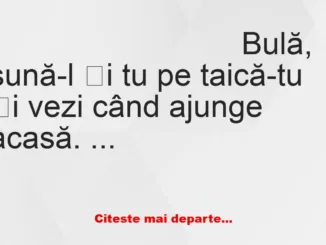 Banc: Bulă, sună-l și tu pe taică-tu și vezi când ajunge acasă