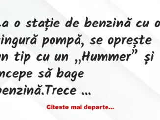 Banc: Ce se întâmplă la o benzinărie