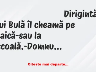 Banc: Dirigintă lui Bulă îl cheamă pe taică-sau la școală: E grav!