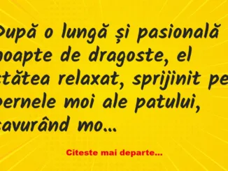 Banc: După o lungă și pasională noapte de dragoste –